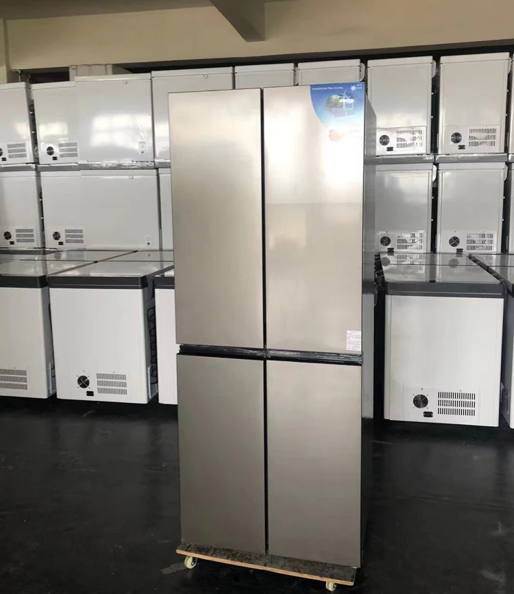 DC side by side  four doors luxury  418 liters Solar Fridge
