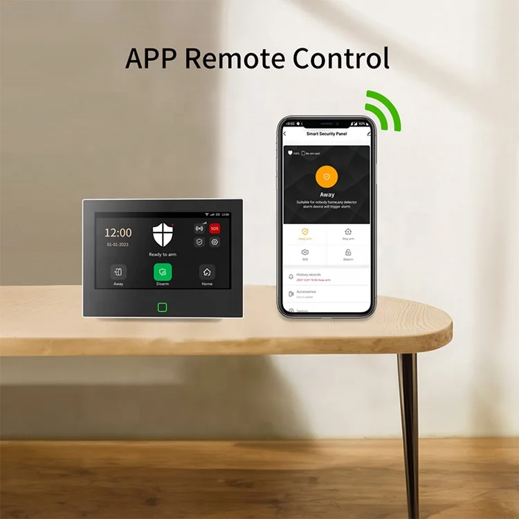 Wireless Tuya Smart WiFi And 4G Home Security Alarm System Kits With 7 Inch Full-color Touch Screen Display And 5000mAh Battery