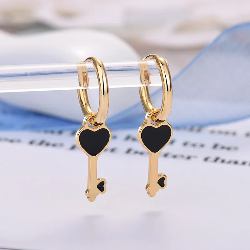 Best Selling Love Key Long Earings Silver Earrings 925 Sterling silver earrings