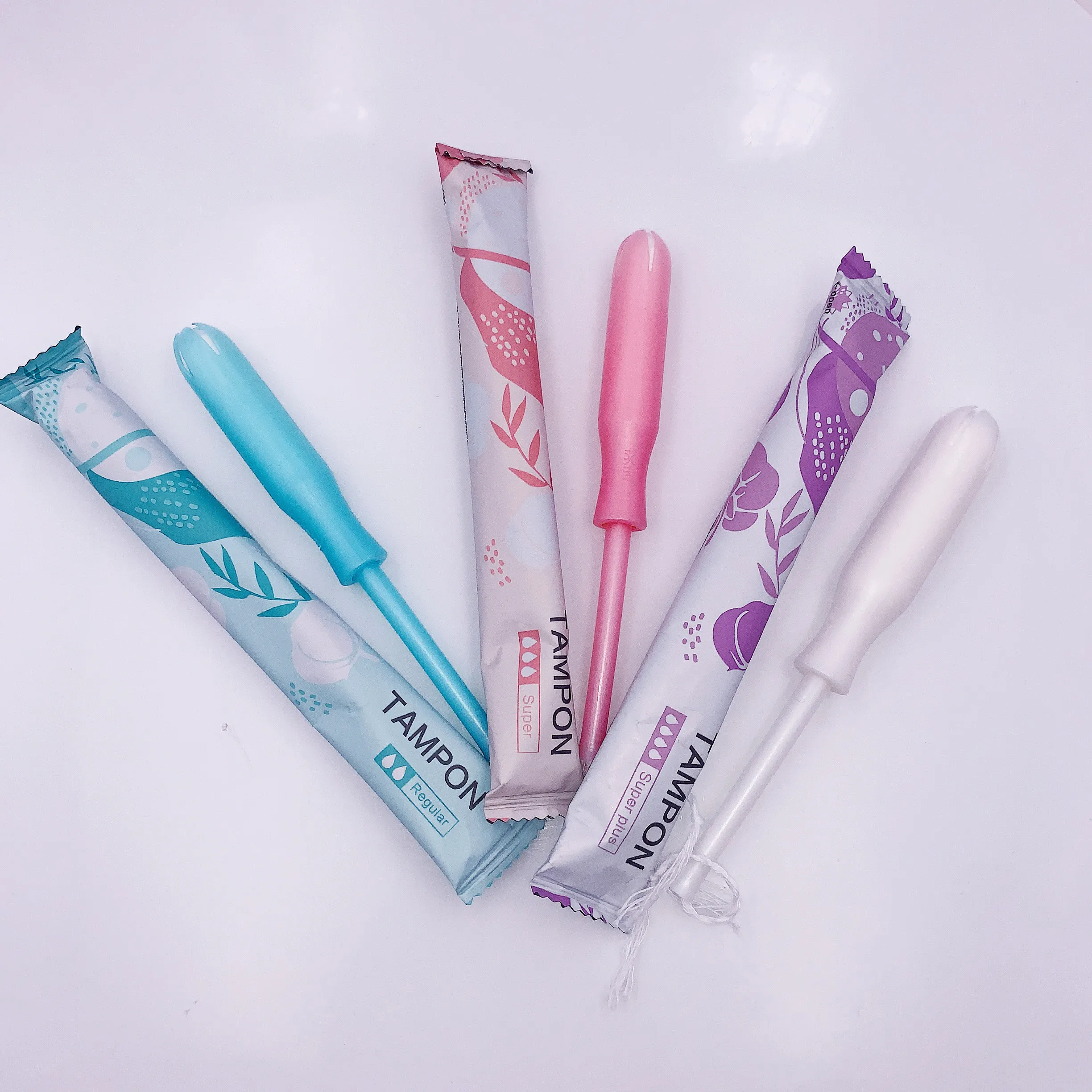 New arrivals organic personalized menstrual sanitary tampon encreur custom logo plastic applicator tampons