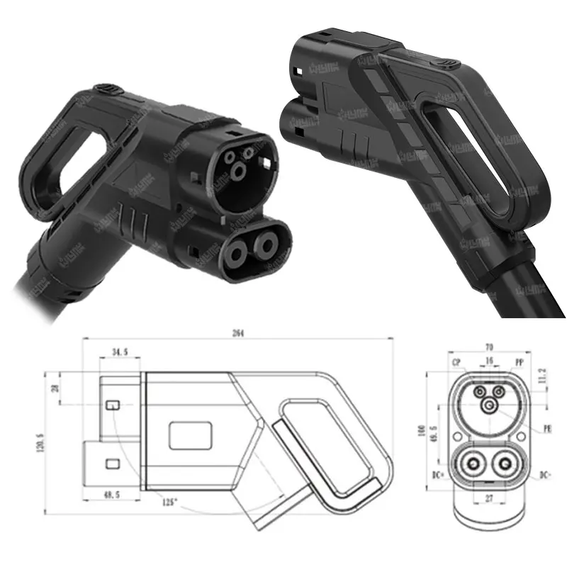 fast charging gun cable CCS2 40A 80A DC EV charging ccs 2 plug gun for European car