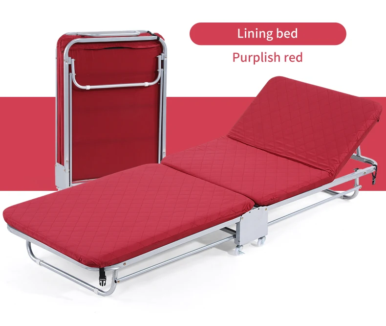 Wholesale Promotion High Quality Folding Bed Wth Mattress Double Bed Sofa Bed Fabric Metal Lunch Break Bedroom Folding Office