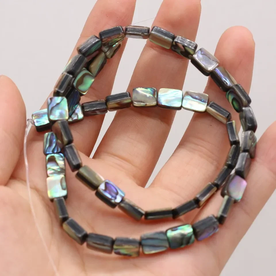 Natural Abalone Shell Rectangle Elegant Mother of Pearl DIY Jewelry Making Exquisite Beads for Necklaces & Bracelets