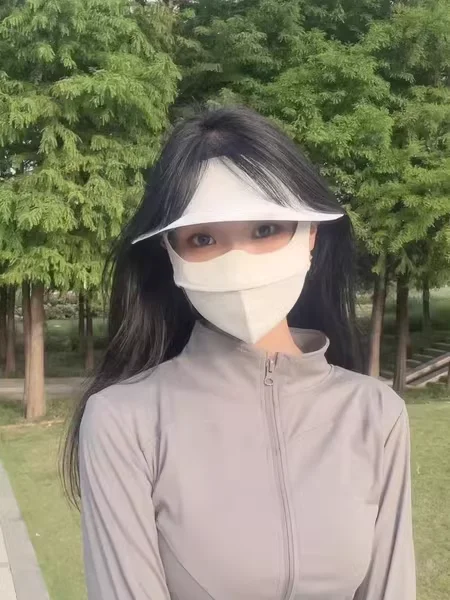 Breathable Full Face Ice Silk Face Cover For Women Outdoor Summer Sunscreen Mask For Golf