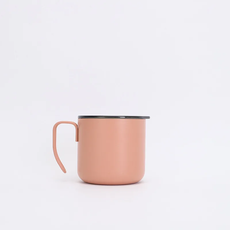 Eco-friendly Double Wall Vacuum Cups Stainless Steel Coffee Travel Mug With Handle Grip