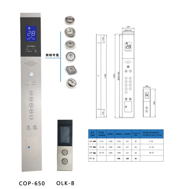 
Stainless steel High Quality Passager Elevator Cop Lop Customized 