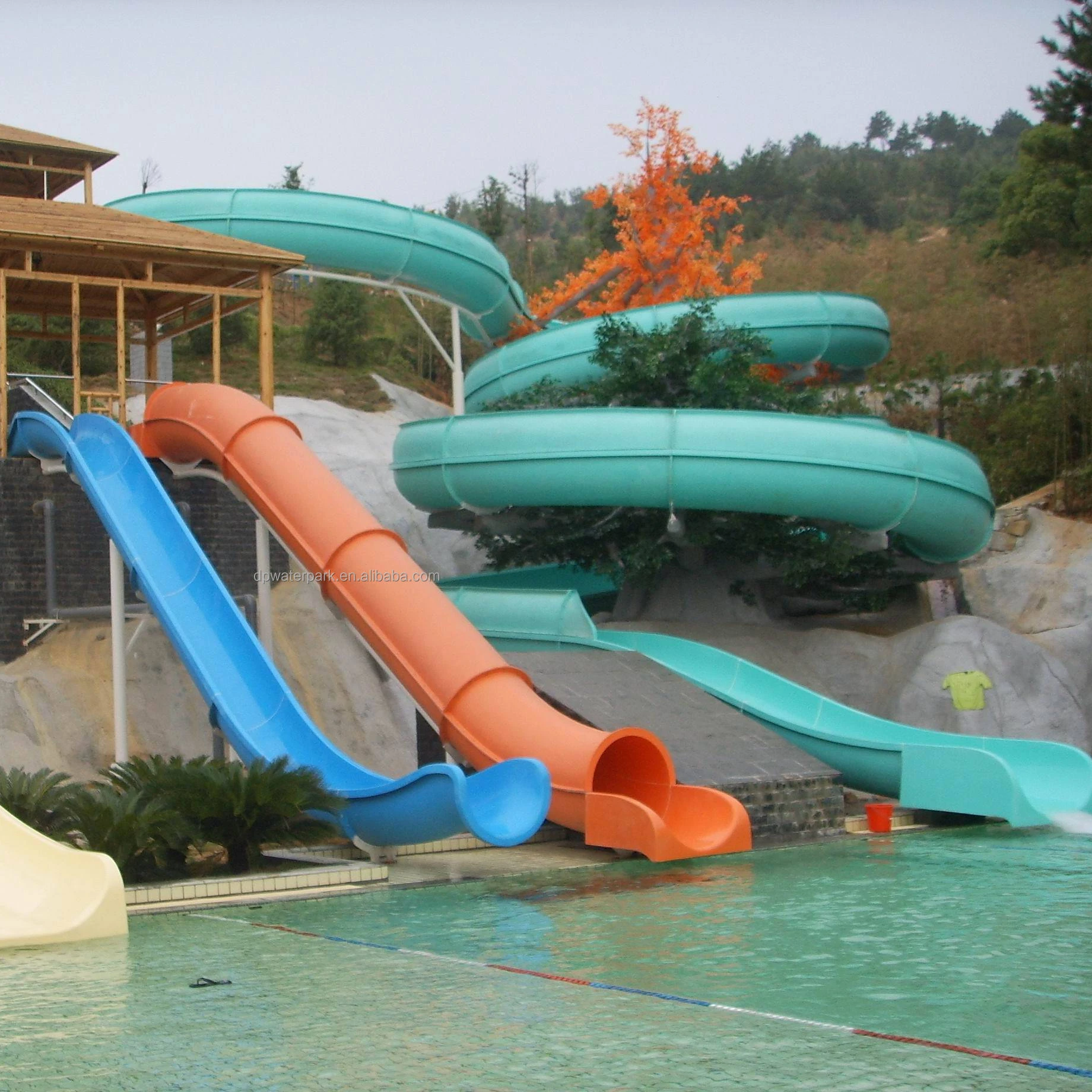 Outdoor Aqua Park Commercial Water Play Equipment Toboggan Water Slide Sled and Barrel Slide Rafting Slide
