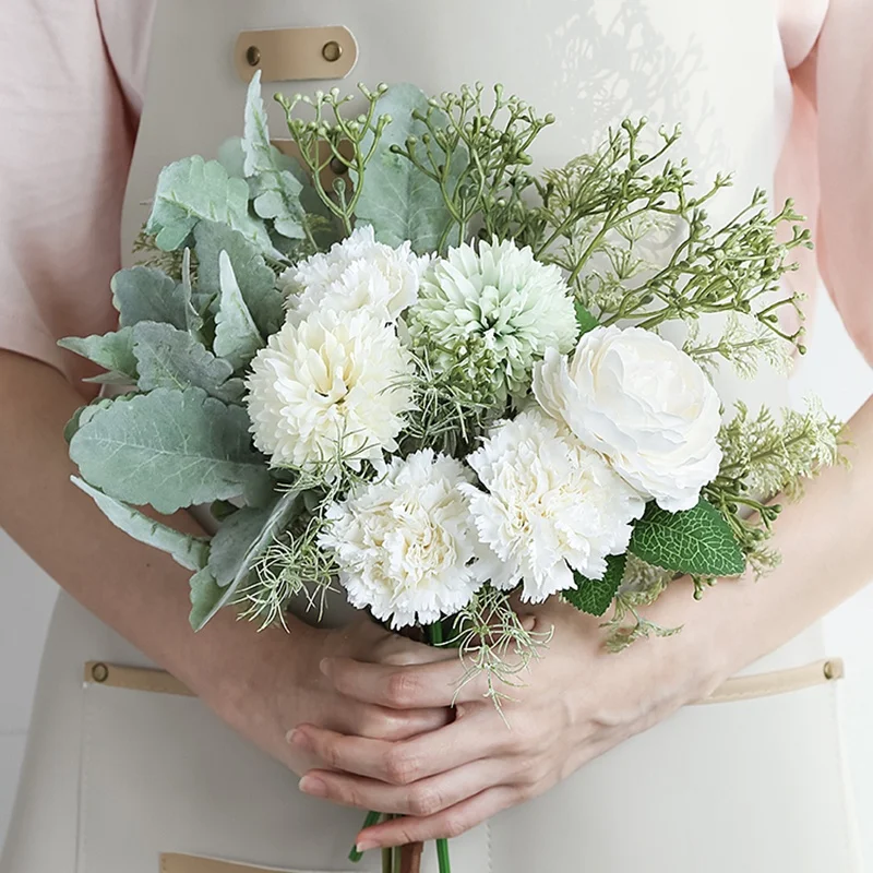 Realistic Home Party Decoration Silk Artificial Flowers Bouquet Homemade Flower Ornaments