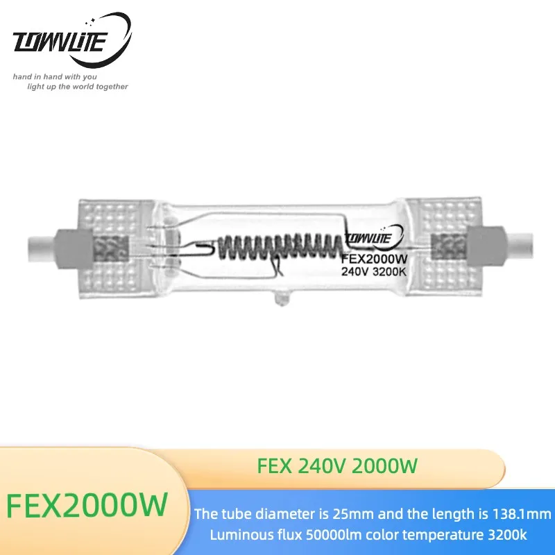 Double ended Halogen lamp FEX 240V 2000W Yellow Light Photography light large red head film and television light bulb