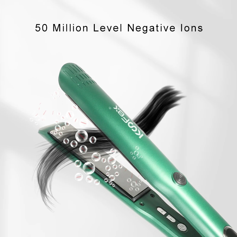 KooFex 250C High Temperature Hair Straightener 50 Million Negative lon Digital C/F Temperature Display Flat Iron