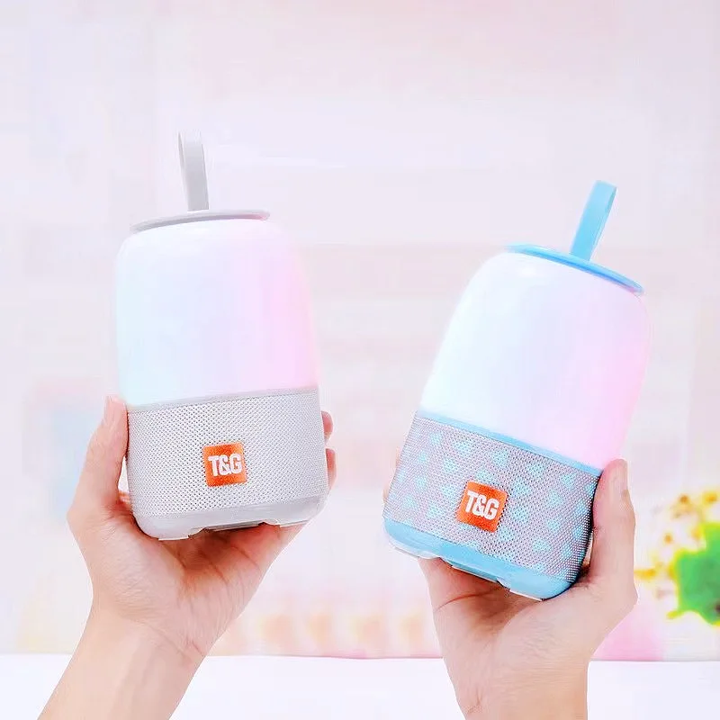 Top seller dropshipping wireless bottle shape new design portable rgb light speaker with fm radio TG608