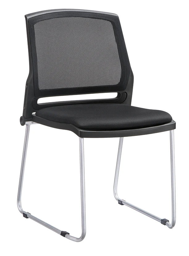 Штабелируемый черный пластиковый стул для конференц-зала с письменным столом