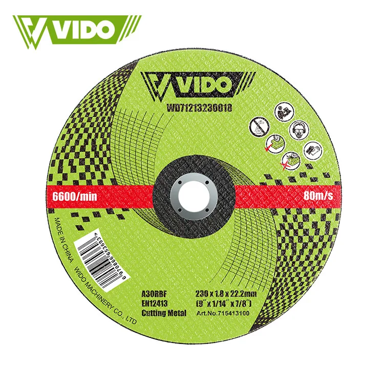 VIDO abrasive good price production line cutting wheel disc 230mm blade china 9inch for stainless steel cutting
