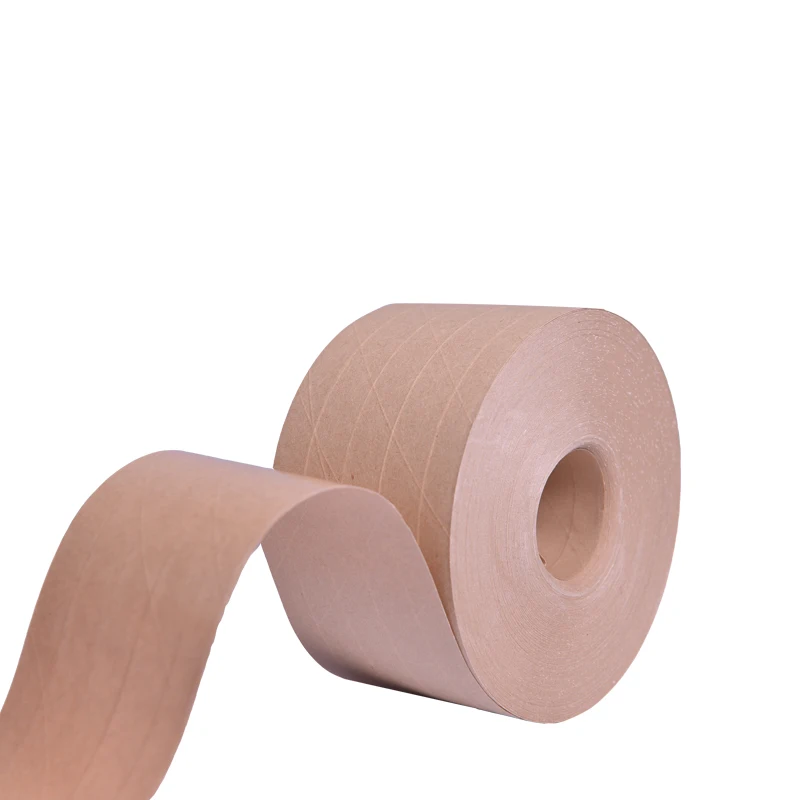 High adhesion Eco Friendly Custom Printed Log Self-adhesive Water Activated Reinforced Kraft Gummed Tape