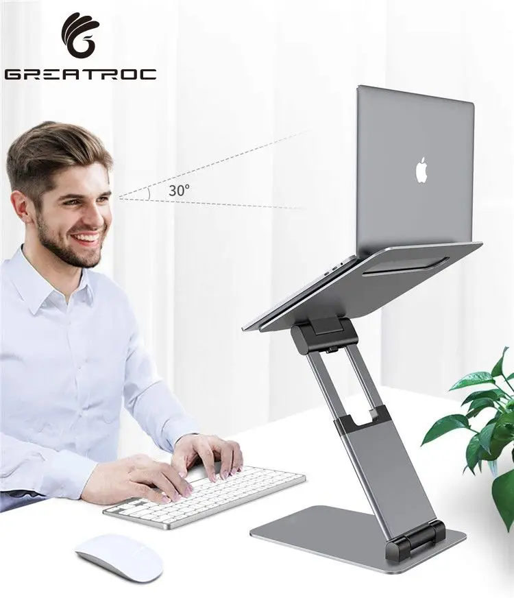 Отличная Roc аксессуары вертикальная установка для ноутбука стойка с расширением кровать переносная Складная регулируемая алюминиевая