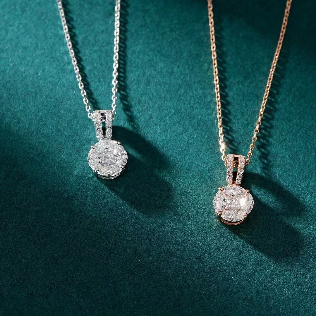 Laboratory cultivated diamond necklaces, wholesale from Chinese factories at low prices, customized 10K 14K 18K gold necklaces