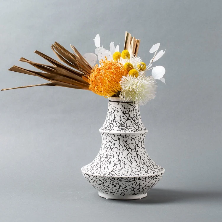 Chinese ink style ceramic flower ware, Nordic simple home decoration vase exquisite frosting technology 2022