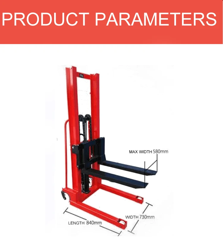 1000kg 2200lbs 1m 1.2m 1.6m 2.5m 3m capacity hydraulic hand lift manual stacker with fixed forks sdj1000