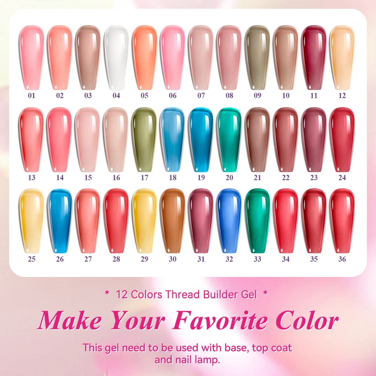 New Arrival 36 Colors Transparent Gel Factory Wholesale Glass Summer Pastel Glaze Jelly UV Gel Polish