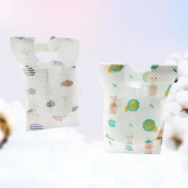  wholesale blank white printed paper disposable personalized newborn best fancy baby bibs in