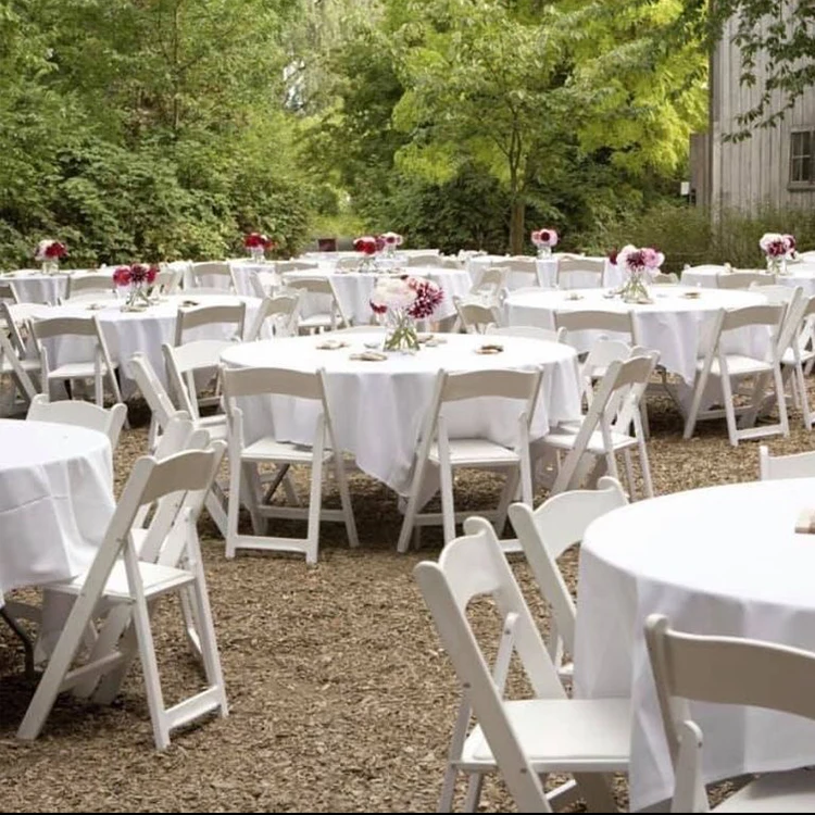 Plastic Resin  White Folding Chairs for Events  Wedding Party Chair  Banquet Foldable Outdoor Furniture Garden Chair