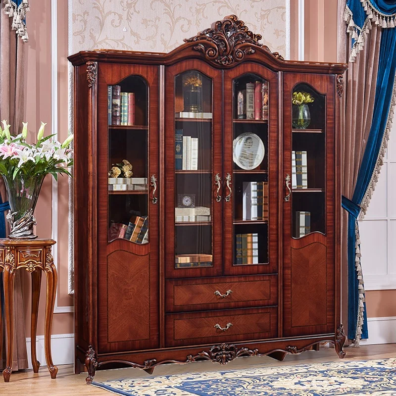 Antique Bookshelves Exquisite Carved Wooden Bookshelf