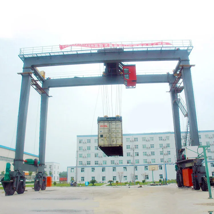 20 Ton 40 Ton 45 Ton Straddle Carrier Price 25ton 30 Ton RTG Crane Rubber Tyre Tire Port Container Gantry Crane For Sale