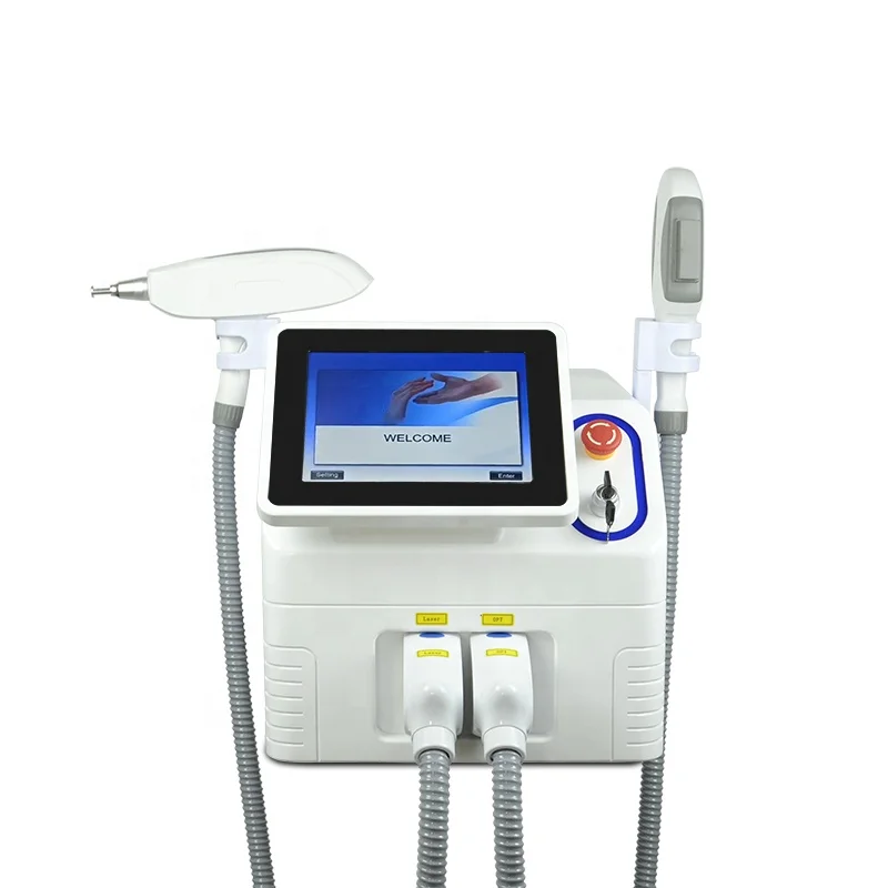 Nd yag laser tattoo removal and opt ipl hair removal laser hair 2 ni 1 beauty machine