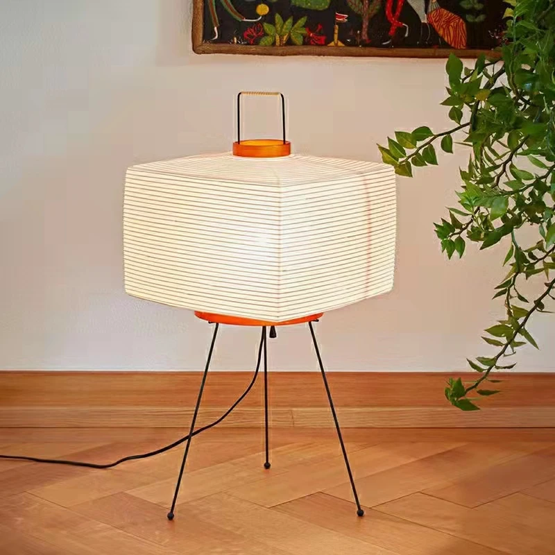 Handmade paper lamp  iron bracket  LED table light Diminum lantern floor lamp Bedroom decorative rice paper floor lamp