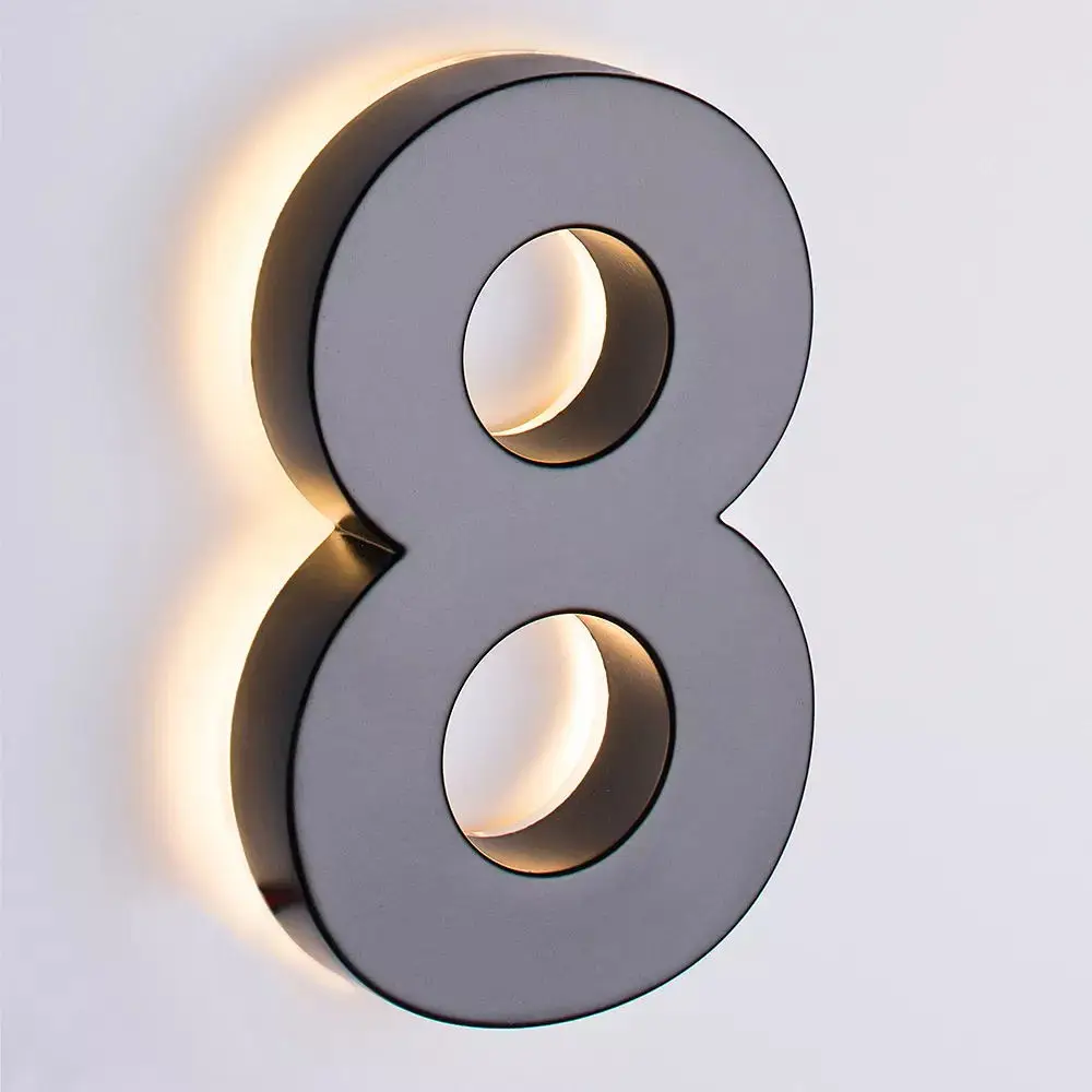 led house numbers and letters plate wall large sign backlit light led light house numbers