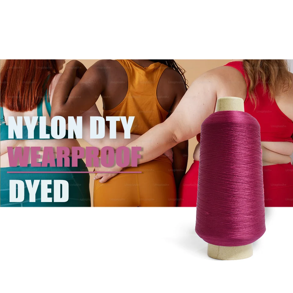 Hot Sale Knnitted Sweater Funny Socks Knitting Dyed Colors Yarn 210d 150D 100D 70D Nylon DTY Yarns Wholesale Yarn