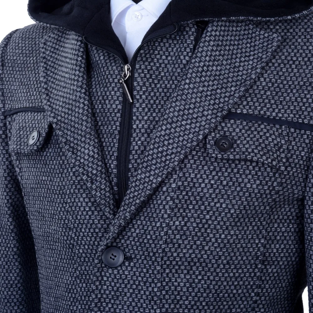 New Design Long Wool Blend Overcoat for Men Thick Winter Mens Coat