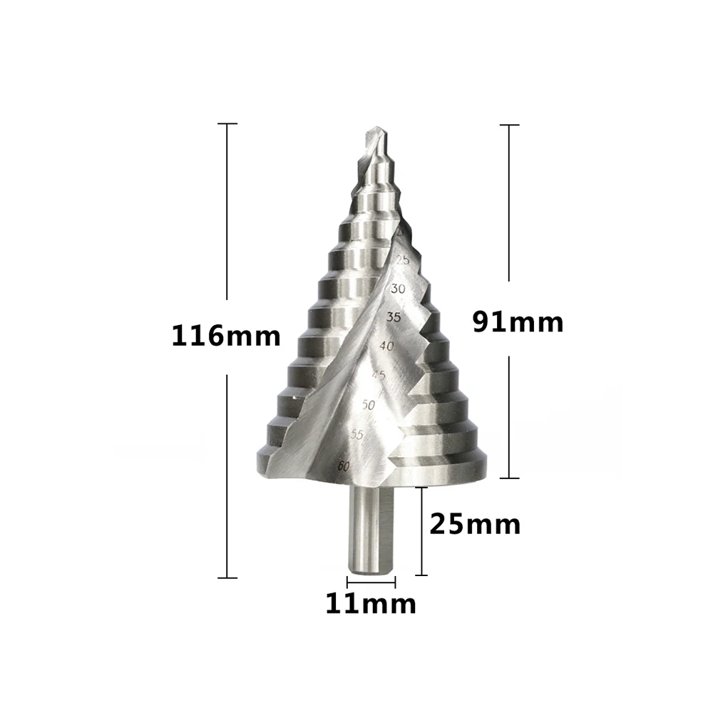 HSS 5-35mm inch Hex Shank Cone Drill Hole Cutter Bit Set Fluted Edges Step Drill Bit Of Reamer Wood Metal Drilling