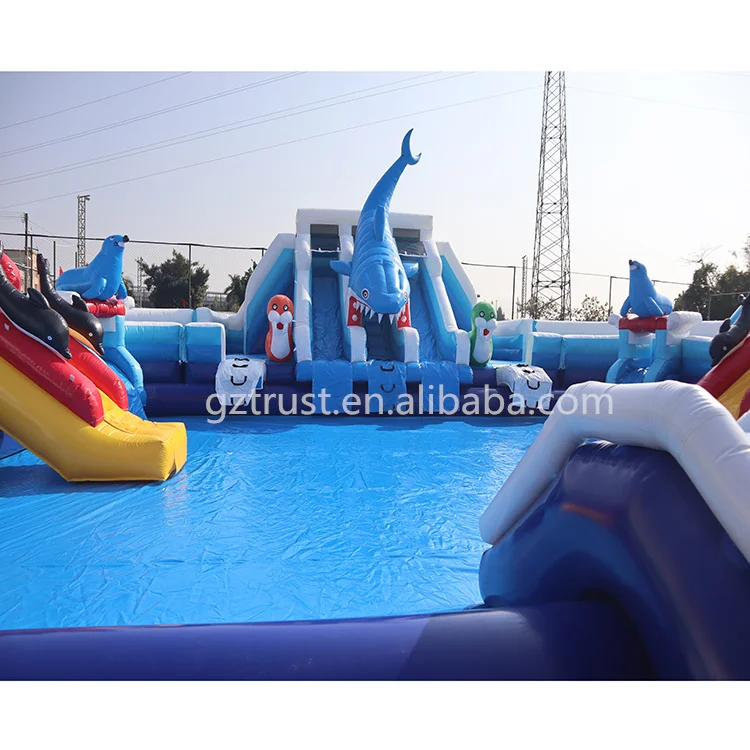 New arrival inflatable water park swimming pool large water slide