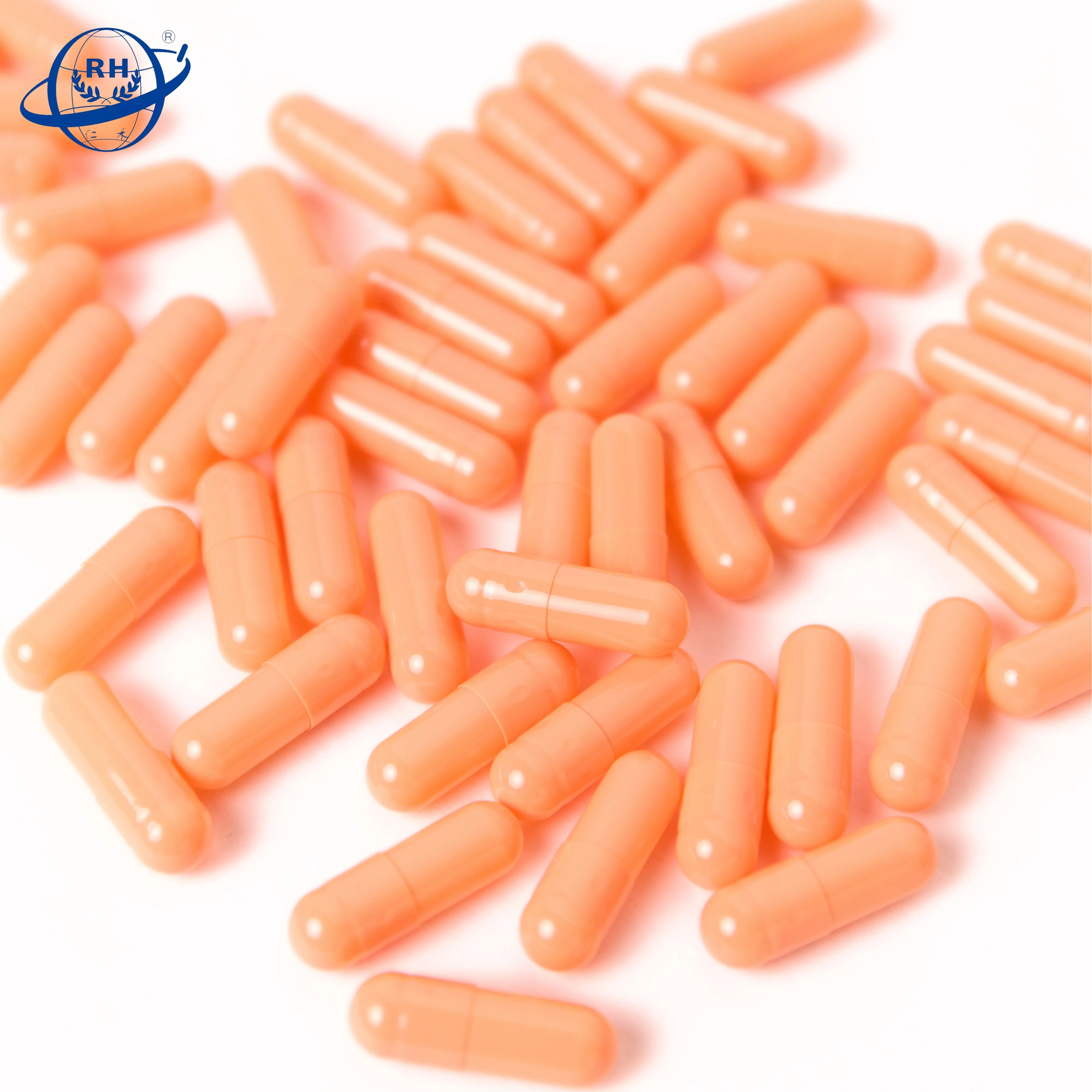 Dark orange gelatin empty biodegradable capsule Pharmaceutical grade colorful plastic empty capsule