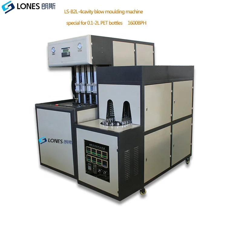 LS-B1L-4cavity 1800BPH semi automatic small mineral water bottle making machine for 10ML to 1.5L PET bottle blow molding machine
