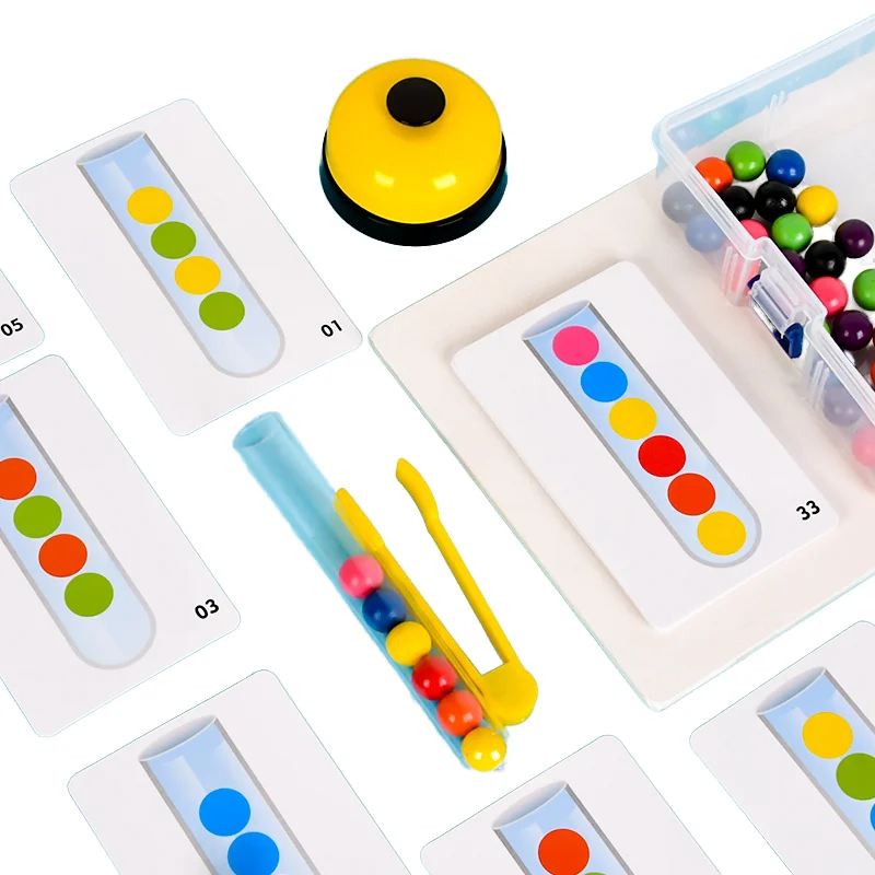 Hot sale Wooden Tube Bead Set for Early Education Hand-Eye Coordination Color Cognition Parent-Child Exercise 1-3-7 years