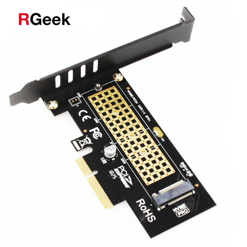 RGeek M.2 to PCIE3.0 Pcie 3.0 NVME SSD Adapter card Full Speed X4 2230-2280 Expansion M KEY Not Support SATA NGFF