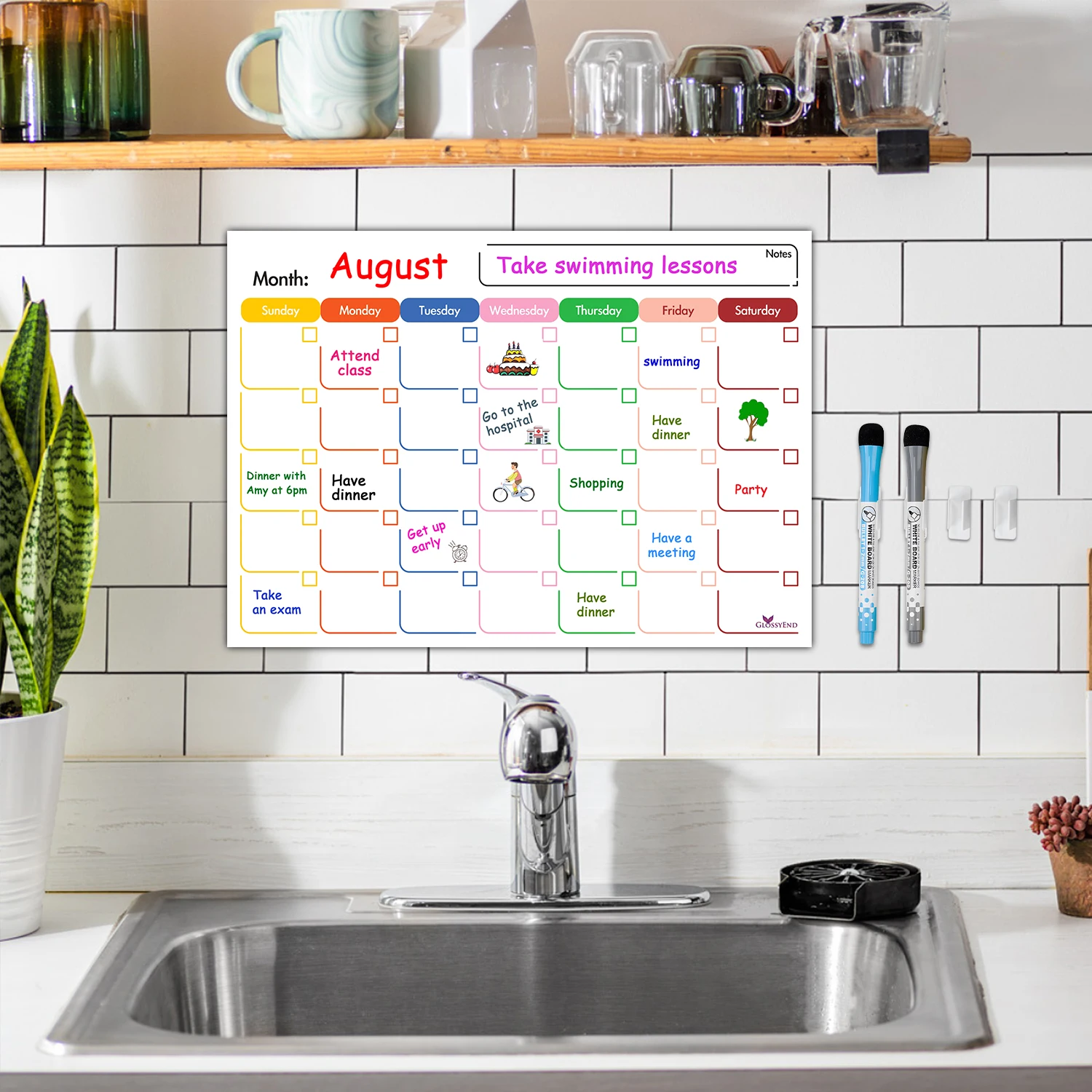 2024 новая модель пользовательской печати съемный Еженедельный планировщик с маркерами
