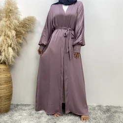 1975# Luxury Soft Fabric Modest Dubai Fashion Cardigan Modern Ladies Simple Open Abaya