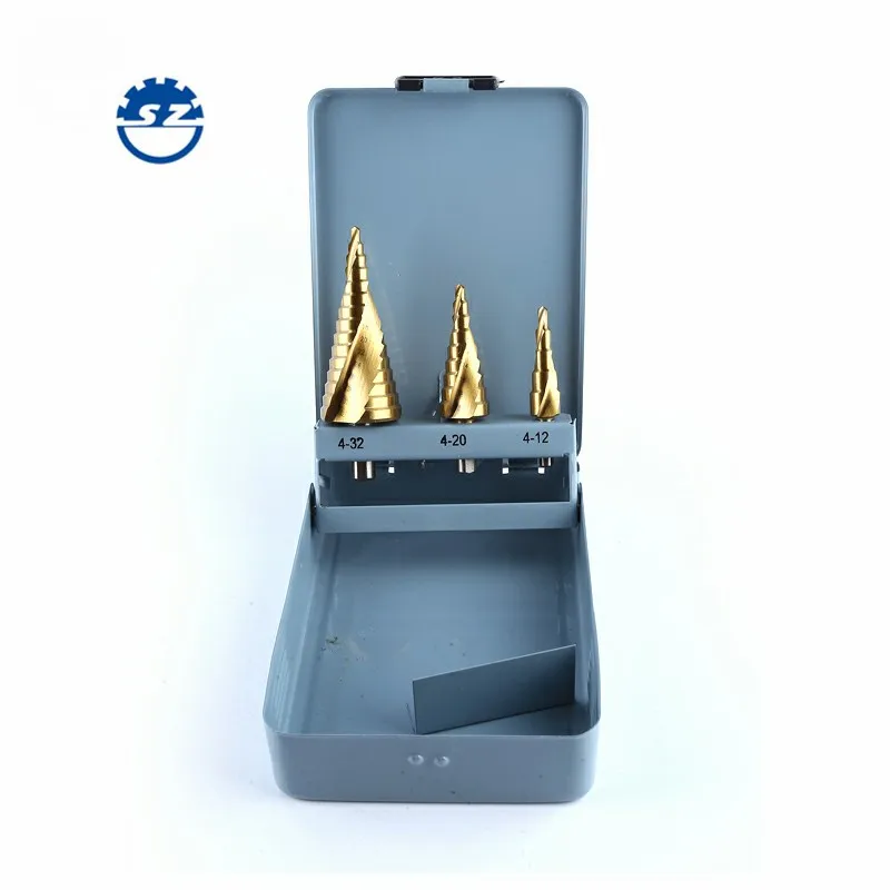 3Pcs 4-12/20/32mm Customize Metal Drilling 90 Stepped Angle HSS Step Drill Bit Set