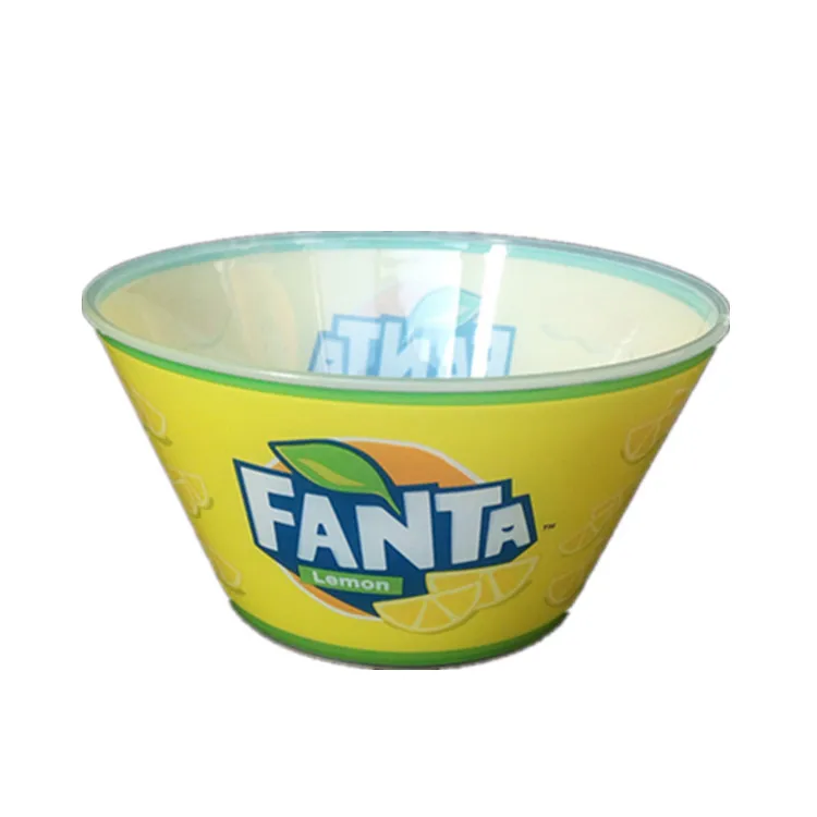 14x7CM Cheap Round Clear Custom Printed Promotion Plastic Snack Bowl PP Soup Bowl Plastic Fruit Bowl