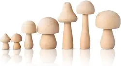 Natural Unfinished Various Sizes Mushrooms Wooden Mushroom Craft for Art Craft