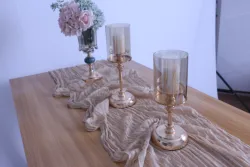 RU110 Baby shower birthday party wedding Christmas 60*400cm pink cheesecloth table Runner