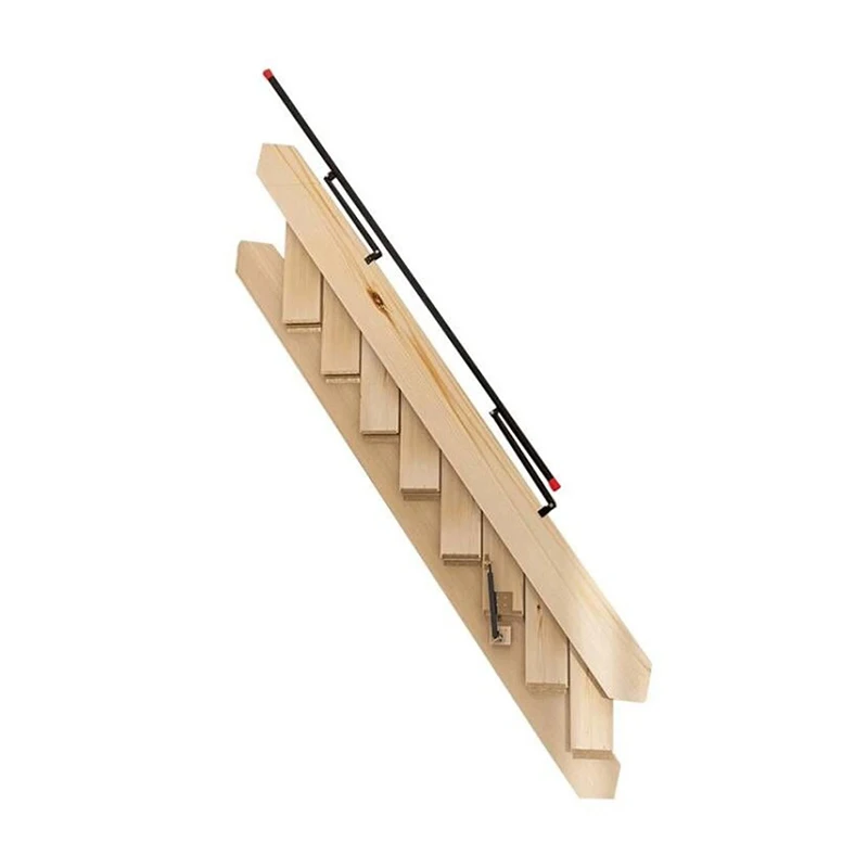 Best selling folding wooden staircase safe and stable attic foldable stair outdoor metal stair railing portable