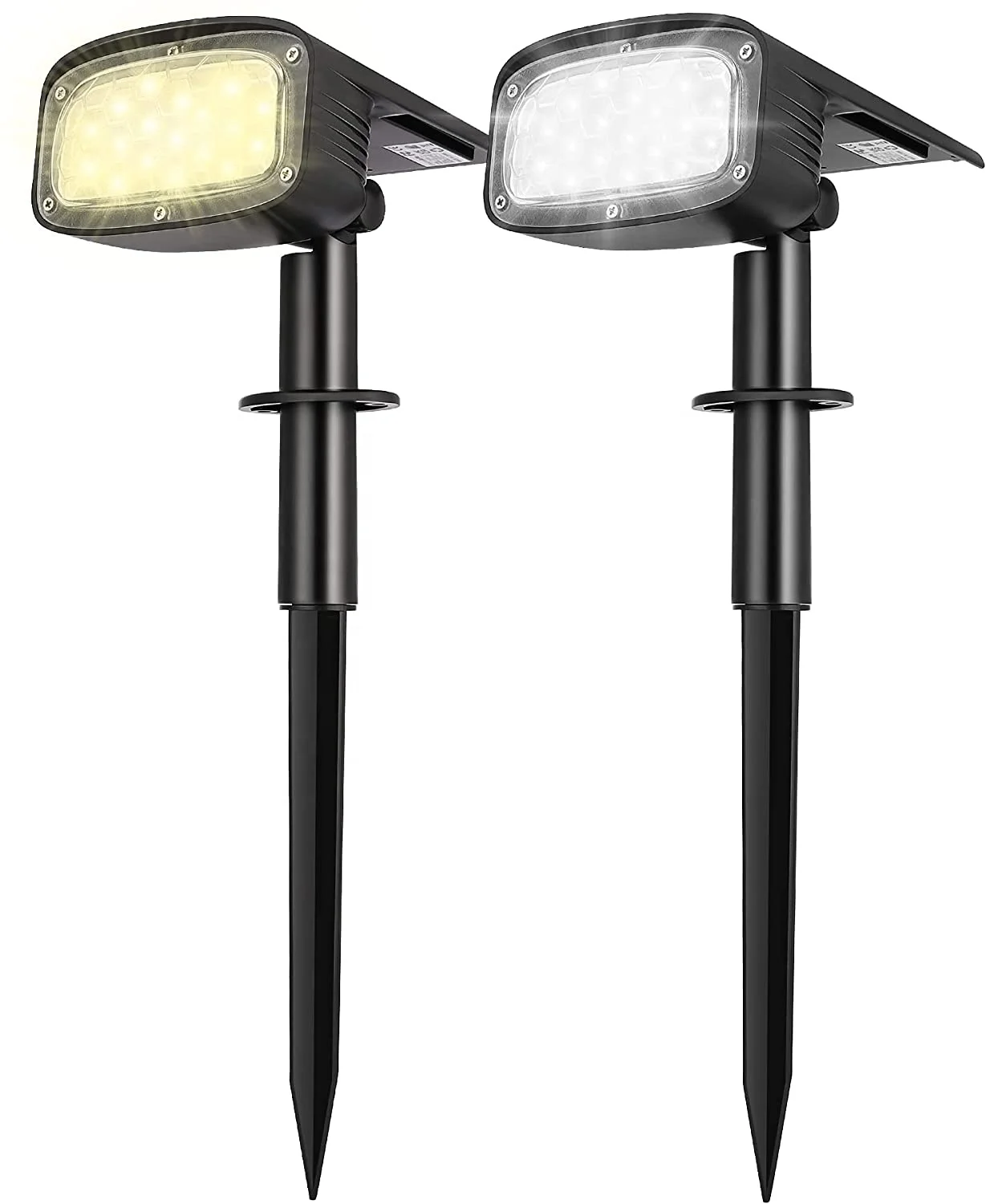 2 Pack Solar Landscape Spotlights, Solar Spotlights Outdoor IP67 Waterproof Outdoor Solar Powered Security Wall Light for Yard