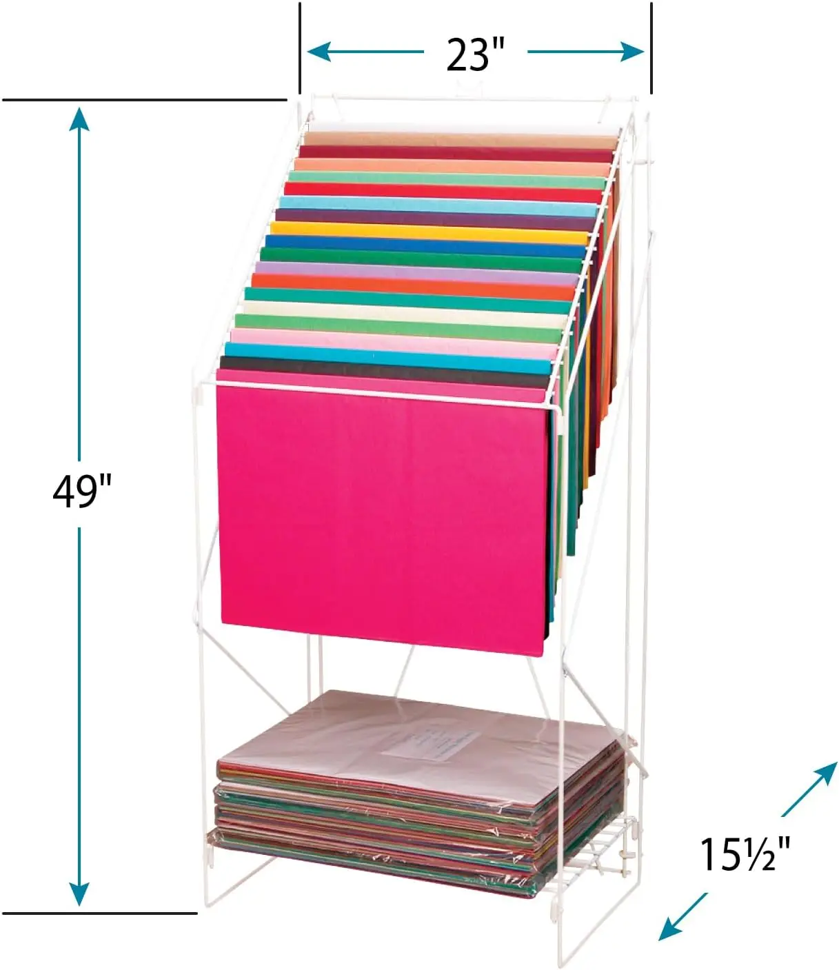 Customized Floor Standing White Metal Wire Wall Paper Rack, Sample Paper Stand for Grocery Stores