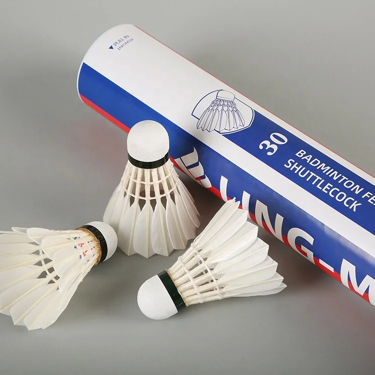 In Stock Own Factory Durable Stable 2024 Olympics LINGMEI-30 Goose Duck Badminton Shuttlecock For Tournament Training Fitness