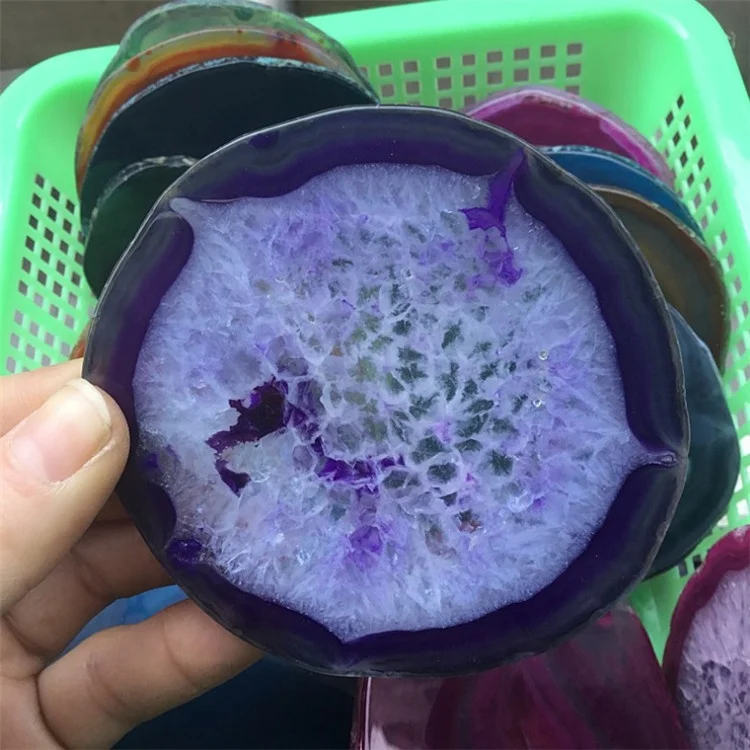 Cheap Different Colours Coaster Agate Slices Wholesale Natural