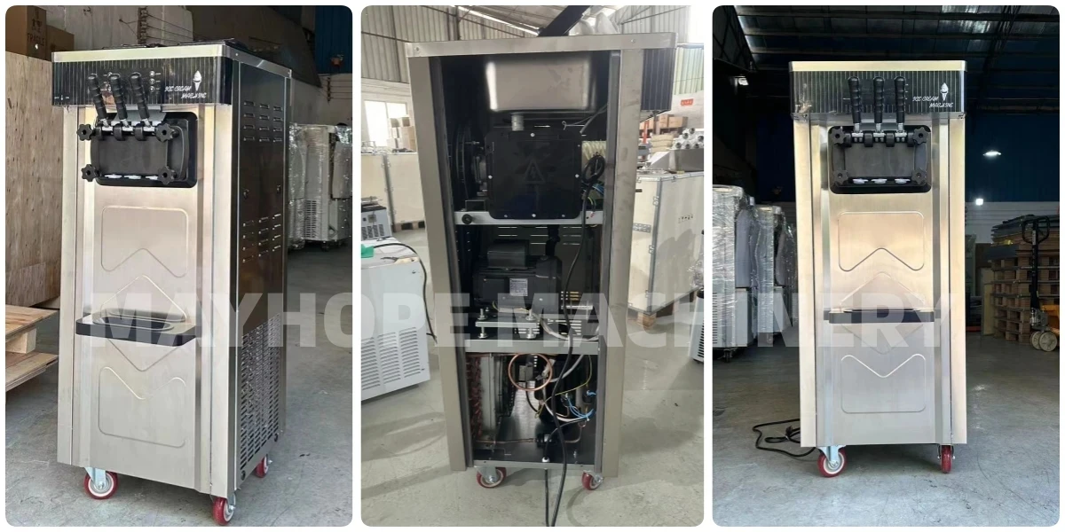 Ice Creme Machine A Glace Italienne Appareil Pro Ijsmaker Softijsmachine Eis Maschiene Gelatiera Ice Cream Maker with Compressor